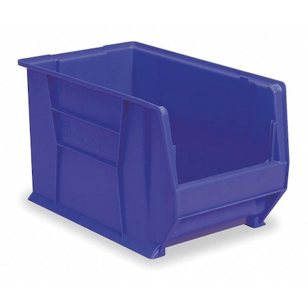 Storage Bin, Plastic, Blue, 12 in H, 18 3/8 in W, 29 1/4 in L