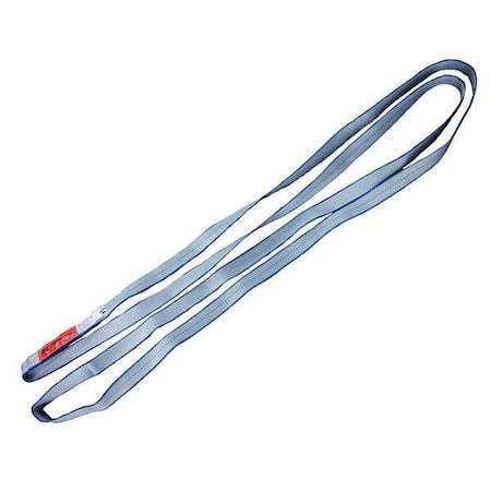Web Sling, Type 5, 8 ft L, 1 in W, Polyester, Gray