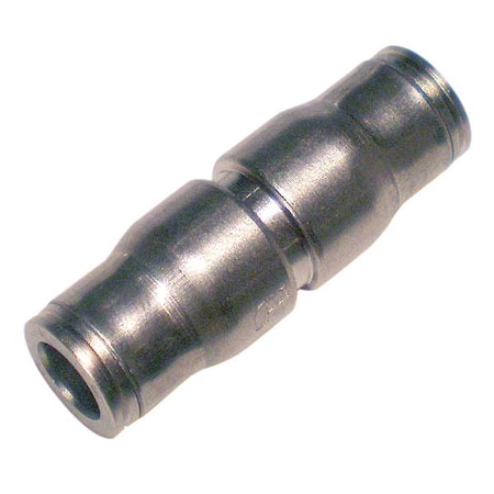 Push-Fit Union Fitting, 1/4 in Tube Size, Brass, Silver