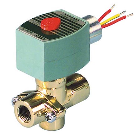Solenoid Valve, 2-Way, 2-Position, Normally Closed, 3/4 in Pipe Size, 120V AC, Self-Cleaning, Brass