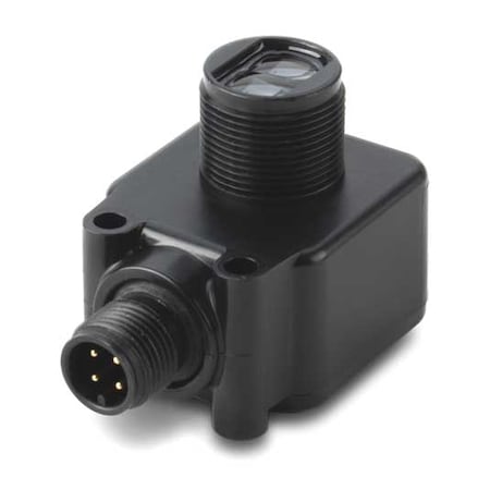 Retroreflective Photoelectric Sensor, M12, Right Angle, Cylindrical, Light On, NPN and PNP
