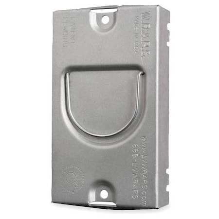 Box Cover, Square Box Type, 1 Gang, Galvanized Steel, Raised Cover Type