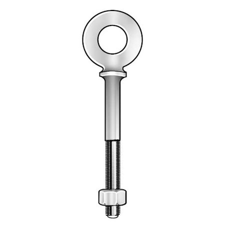 Eye Bolt With Shoulder, 1/4"-20, 4 in Shank, 1/2 in ID, Stainless Steel, Plain