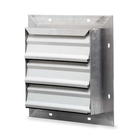 36 in 39"H-W 5.75"L Alu Wall Backdraft Damper, 36-1/2 in x 36-1/2 in, Aluminum