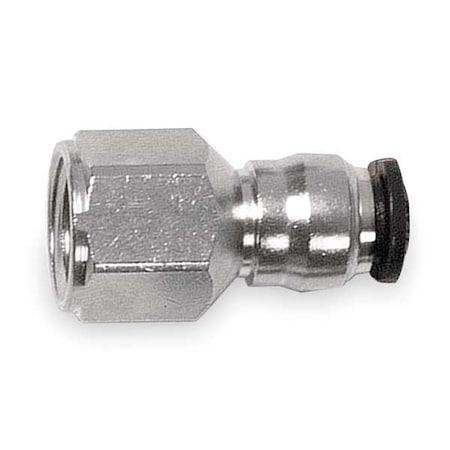 Push-Fit Adapter Fitting, Push-to-Connect x BSPP, 8mm Tube OD, 1/8 in Pipe Size, Metal, 5 PK