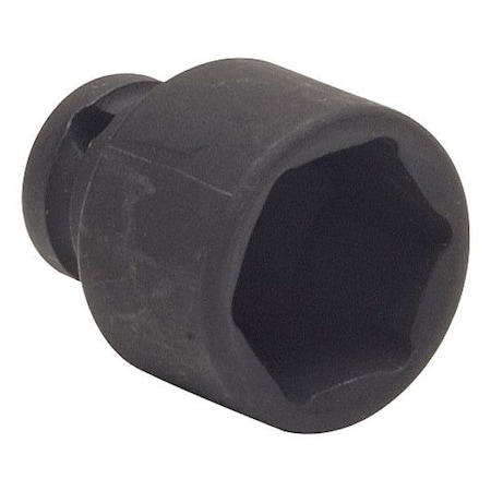 WESTWARD 1/4 in Drive Impact Socket, Standard Socket, Black Oxide, Steel,15 mm