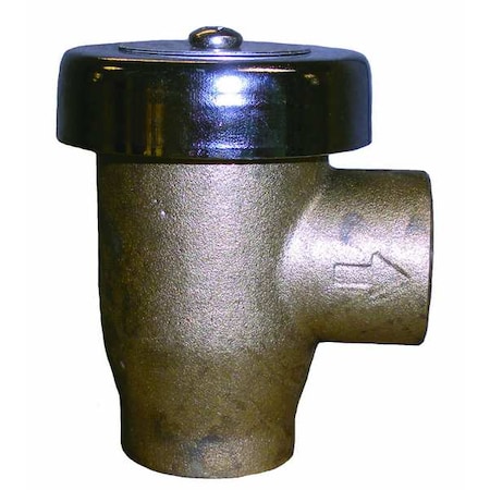 Vacuum Breaker,1/2 In,FNPT,Brass,125 psi