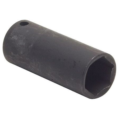 WESTWARD 1/2 in Drive Impact Socket, Deep Socket, Black Oxide,11/16 in