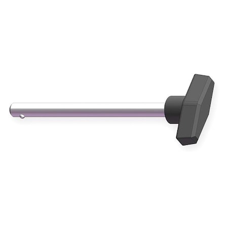 Detent Pin,2 In T Knob,1/4 In,1 3/4 In