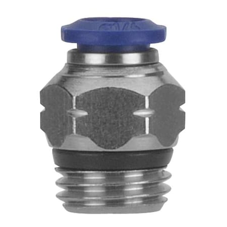 Push-Fit Fitting, Push-to-Connect x Universal, 3/8 in Tube OD, 3/8 in Pipe Size, Metal, 5 PK