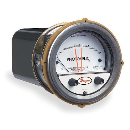 Pressure switch/gage, range 0-2.0" w.c.