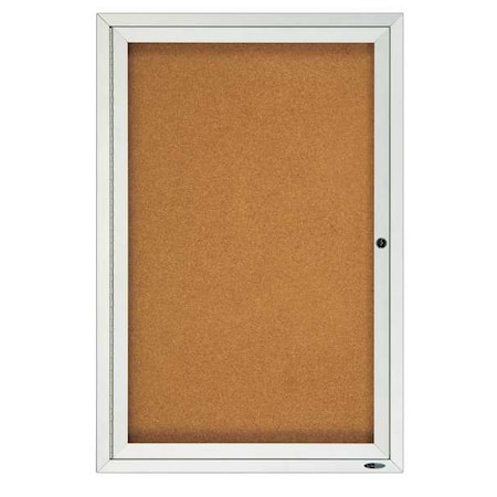 Enclosed Cork Bulletin Board 36" x 24", 1 Door