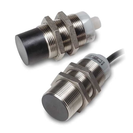Cylindrical, Inductive Proximity Sensor, 30 mm Dia., Stainless Steel, 2 m, Bare Wire, 3 Wires, Unshielded