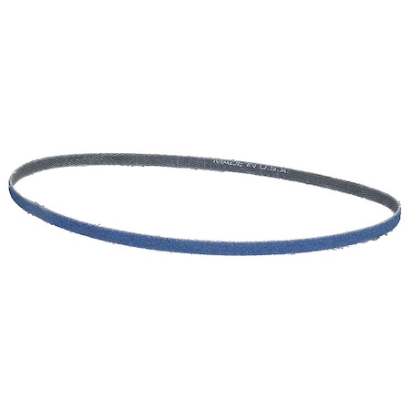 Sanding Belt, 1/2 in W, 24 in L, Coated, Zirconia Alumina, 120 Grit, Medium, BlueFire R823P, Blue