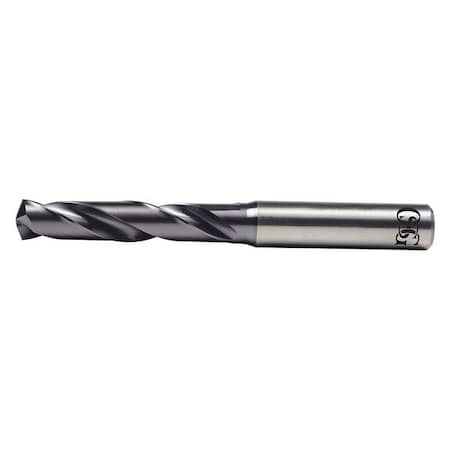 Screw Machine Drill Bit, 3/8 in Size, 140  Degrees Point Angle, Solid Carbide, TiAlN Finish