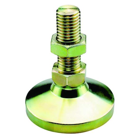 Male-End Leveling Mount, Swiveling Stud, 1/2"-13 Thread Size, 5.12 in H, 5,000 lb Capacity