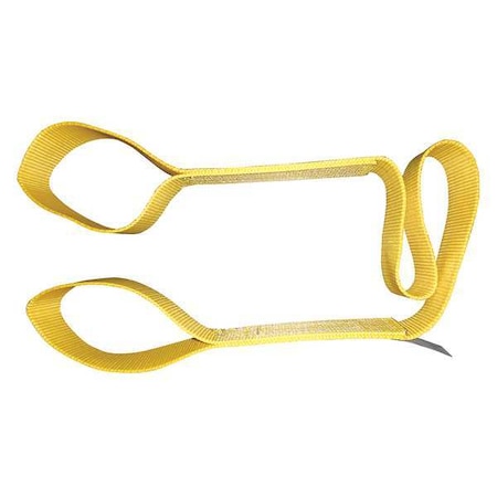 Web Sling, Type 3, 6 ft L, 2 in W, Nylon, Yellow