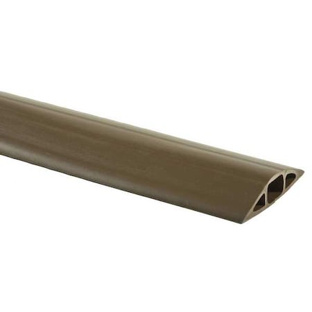 Cable Protector, 3/4 in H, 25 ft L, 3 in W, 1 Channel, PVC, Brown