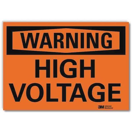 Warning Sign, 10 in Height, 14 in Width, Reflective Sheeting, Horizontal Rectangle, English