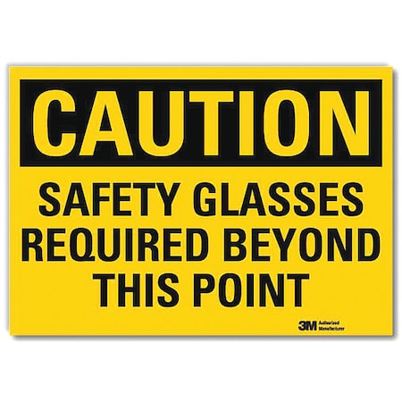 Safety Sign, 7 in W, 5 in H, Reflective Sheeting, Yellow