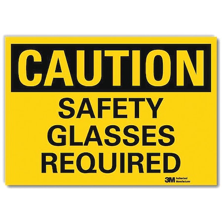 Safety Sign, 7 in W, 5 in H, Reflective Sheeting, Yellow