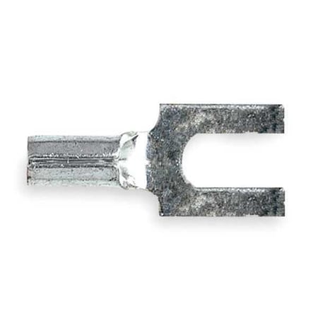 Fork Terminal, #6 Stud Size, 18 AWG, 600 V, Bare Insulated, Red, Crimp Termination Only, 100 PK