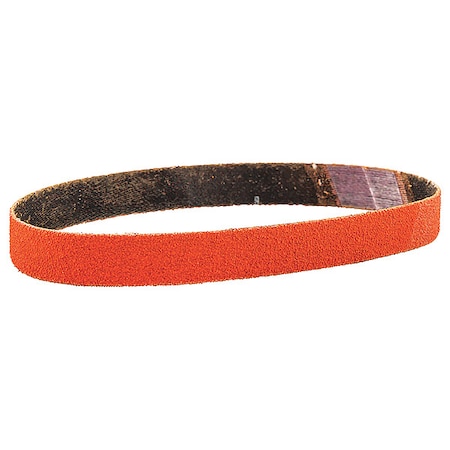 Sanding Belt, 1/2 in W, 12 in L, Coated, Ceramic, 60 Grit, Coarse, Blaze R980P, Orange