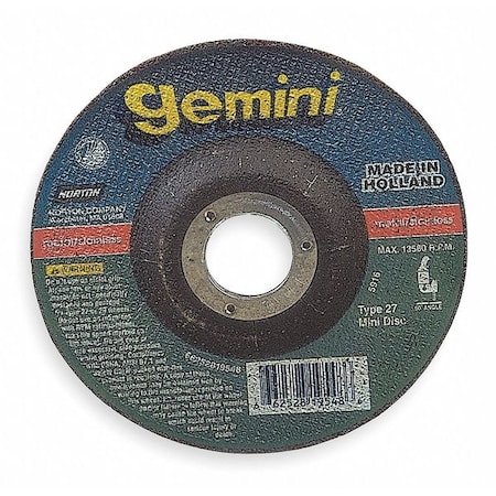 Depressed Center Cut-Off Wheel, Type 27, 7 in Dia, 0.045 in Thick, 7/8 in Arbor Hole Size, 24 Grit