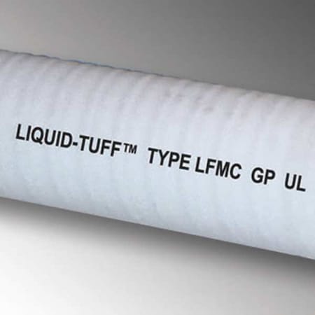Liquid-Tight Flex Metal Conduit, 3/4 in Trade Size, 100 ft, 3 in Bend, Steel, Gray