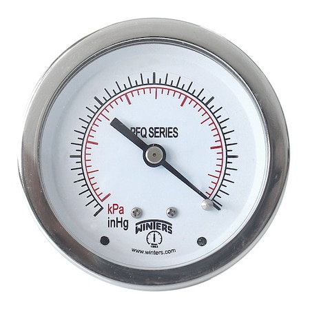 Industrial Pressure Gauge, 0 to 5,000 psi, 2 1/2 in Dial, 1/4 in NPT, Center Back Location