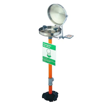 Plumbed Eyewash, Floor Mount, Plumbed, 39 1/2 in H., 15 1/2 in W