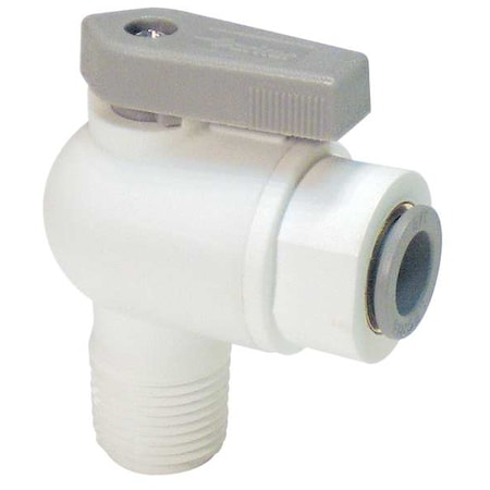 1/2" MNPT x Push Polypropylene Ball Valve Angle