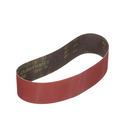 Sanding Belt, 4 in W, 138 in L, Closed Coat, Precision Shaped Ceramic, 36+ Grit, Maroon, Red