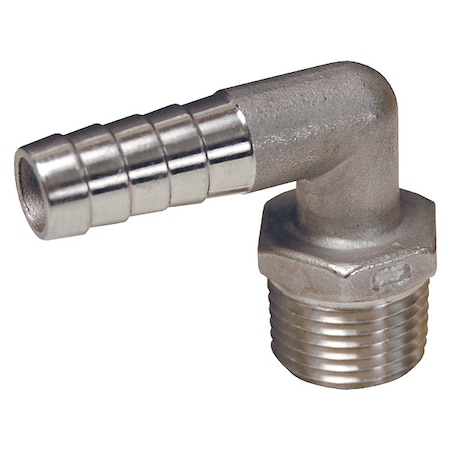 Barbed Hose Fitting,Hose ID 1/4",NPT