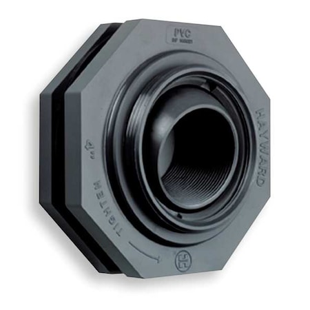 Bulkhead Tank Fitting, Self-Aligning, 3", PVC/EPDM, FPT x FPT