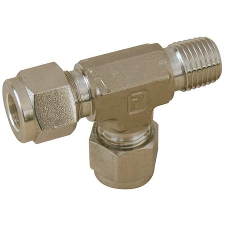 1/4" x 3/8" A-LOK x MNPT SS Male Run Tee