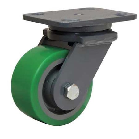 Plate Caster, Swivel, Polypropyln, 4 in, 750 lb