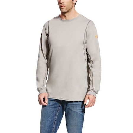 Men's FR Crew Longsleeve Tee, 8.9 cal/sq cm, XL, Cotton