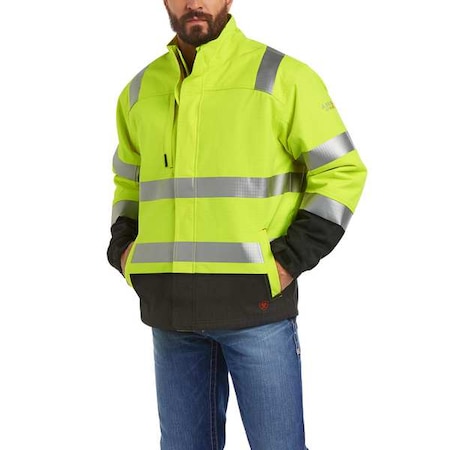 FR Insulated Waterproof Hi-Vis Jacket, 52 cal/sq cm, S, 8 oz Zipper Closure