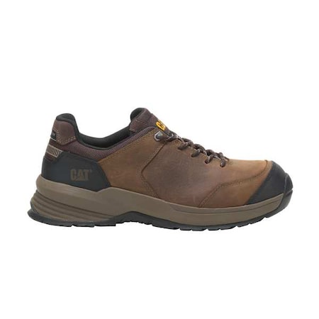 Men's Athletic Shoe, Composite Toe, Leather Upper, Rubber Outsole, Lace Up, Clay, 9 1/2 W