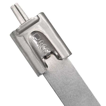 Cable Tie, 12-1/2 in L, 2 in Max Bundle Dia., Silver, 304 Stainless steel, 225 lb Strength, 50 PK