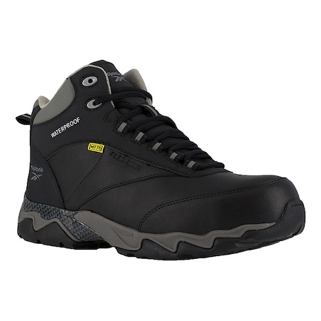 Men's Athletic High-Top Work Boot, 8 1/2, Composite Toe, 6 in H, Black, RB1067