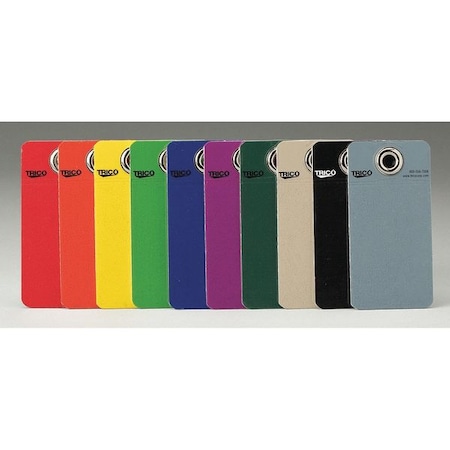Tag, Blank, Plastic, 4 in H x 2 in W, Black, Rectangle
