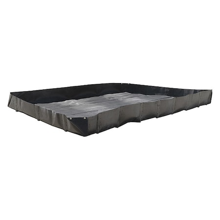 Spill Containment Berm, 4 ft. W x 6 ft. L, 179 Gallon Spill Capacity, Includes L Bracket, Black