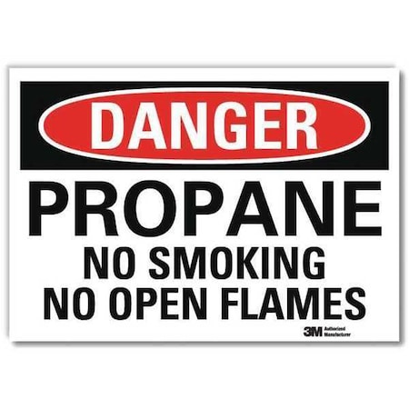 Danger No Smoking Sign, 10" H, 14 in W, Reflective Sheeting, Horizontal Rectangle, U3-1937-RD_14X10