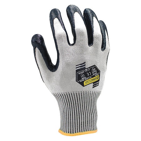 Cut Resistant Coated Gloves, Cut Level A4 ,Dipped ,Nitrile ,Smooth ,L 1 PR