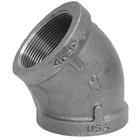 45 Degree Elbow 45 Degree Elbow, 3/4" Pipe, FNPT, Malleable Iron, Class 150