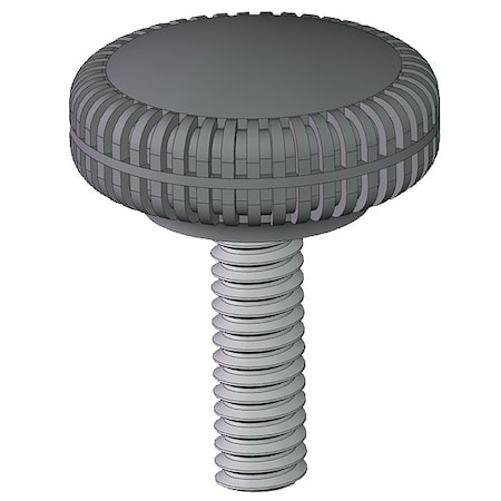 Knurled Knob, 1/4-20 Thread Size, 5/8"L, Zinc Plated
