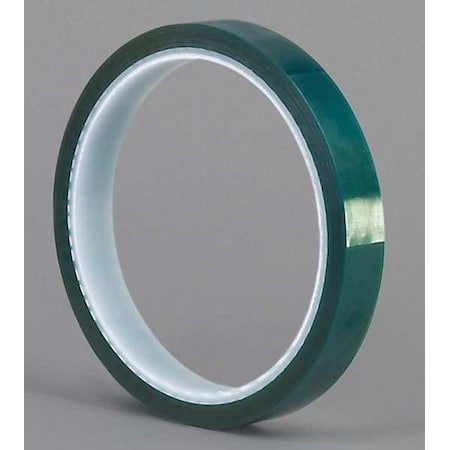 Film Tape, 1/2 in W x 18 yd L, 3.2 mil Thick, Green, Silicone Adhesive