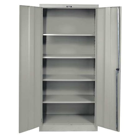 Shelving Storage Cabinet, 72 in H, 48 in W, 24 in D, Swing, Keyed, Dark Gray, 4 Shelves, 0 Drawers